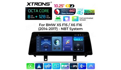 10.25 inch 8+128GB Android Car Stereo Qualcomm Snapdragon 662 Fully Laminated Screen Global 4G for BMW X1 F48 With NBT System
