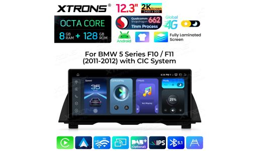 12.3 inch 8+128GB Qualcomm 662 2400x900P Fully Laminated Screen Global 4G Android Car Stereo for BMW 5 Series F10/F11 CIC System
