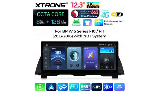 12.3 inch 8+128GB Qualcomm Snapdragon 662 2K Fully Laminated Screen Global 4G Android Car Stereo for BMW 5 Series F10/F11 NBT System