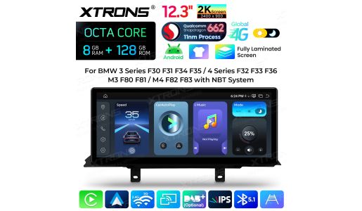 12.3 inch 8+128GB Qualcomm 662 2400x900P Fully Laminated Screen Android Car Stereo for BMW 3/4 Series/M3/M4 LHD NBT System