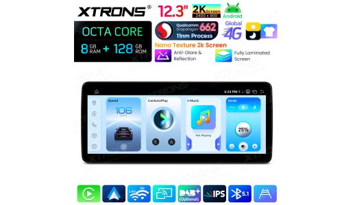 12.3" Snapdragon 662 Octa Core 8+128GB Android Car Stereo Multimedia Player with Nano Texture 2K Screen for Mercedes-Benz GLE/GLS-Class 2016-2018