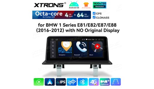 10.25 Inch Octa Core 4+64GB Android Car GPS Multimedia Player Built-in 4G IPS Touch Screen For BMW 1 Series LHD