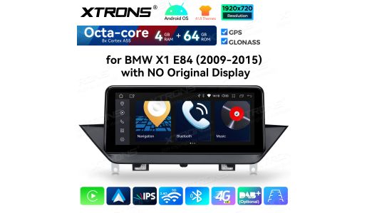 10.25 Inch 4+64GB Android Car GPS Multimedia Player Built-in 4G IPS Touch Screen For BMW X1 E84 with No Original Display