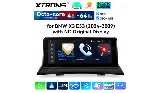 10.25 Inch 4+64GB Android Car GPS Multimedia Player Built-in 4G IPS Touch Screen For BMW X3 E83 LHD