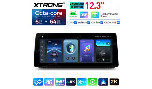 12.3 Inch 6+64GB Android Car Stereo for BMW 5 Series E60/E61/M5 CCC 2005-2008