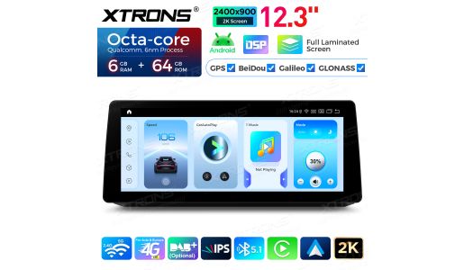 12.3 Inch 6+64GB Android 14 Car Stereo for BMW 5 Series E60/E61/M5 CIC 2009-2012