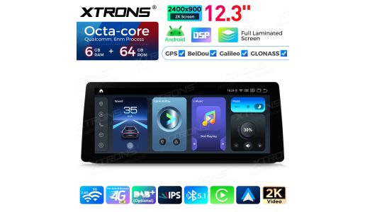 12.3 Inch Android 14 Car Stereo for BMW 3 Series E90/E91/E92/E93 LHD With No Factory Display (2008-2012) 