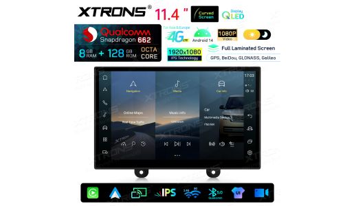 11.4 Inch Android Car Infotainment System Upgrade for Land Rover Defender  Qualcomm 662 8+128GB QLED Curved Fully Laminated Screen 4G Dual BT