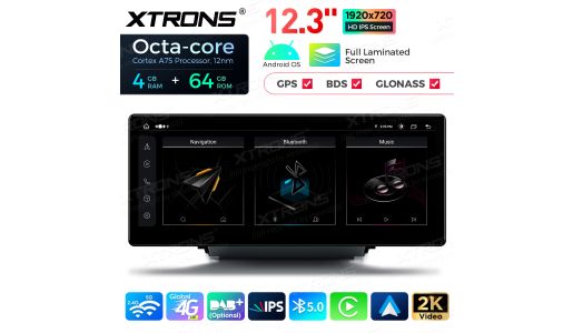 12.3 inch Octa Core 4+64GB Global 4G LTE Android Car Stereo Multimedia Player for Audi Audi high & Low  Q5 Q5L(2017-2020)
