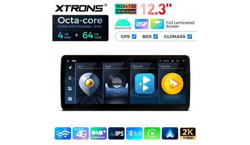 12.3 inch Octa Core 4+64GB Global 4G LTE Android Car Stereo Multimedia Player with Fully-laminated Screen for BMW 3 Series E90/E91/E92/E93/M3 CCC
