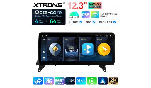 12.3 inch Octa Core 4+64GB Global 4G LTE Android Car Stereo Multimedia Player with Fully-laminated Screen for BMW X5 E70 / X6 E71 CCC Right Driving Vehicles