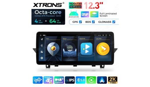 12.3 inch Octa Core 4+64GB Global 4G LTE Android Car Stereo Multimedia Player with Fully-laminated Screen for BMW X1 E84 CIC
