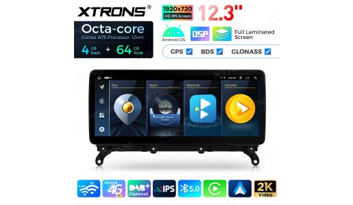 12.3 inch Octa Core 4+64GB Global 4G LTE Android Car Stereo Multimedia Player with Fully-laminated Screen for BMW X3 F25 CIC