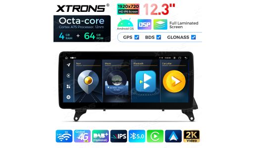 12.3 inch Octa Core 4+64GB Global 4G LTE Android Car Stereo Multimedia Player with Fully-laminated Screen for BMW X5 E70 / X6 E71 CIC Left Driving Vehicles