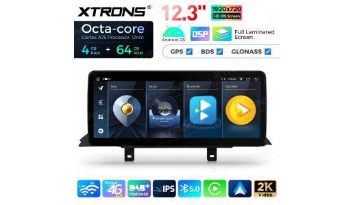 12.3 inch Octa Core 4+64GB Global 4G LTE Android Car Stereo Multimedia Player with Fully-laminated Screen for BMW 3 Series F30 F31 F34 F35 G20 / 4 Series F32 F33 F36 NBT EVO System