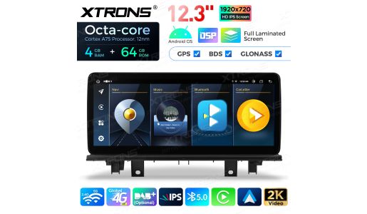 12.3 inch Octa Core 4+64GB Global 4G LTE Android Car Stereo Multimedia Player with Fully-laminated Screen for BMW X1 F48 NBT EVO System