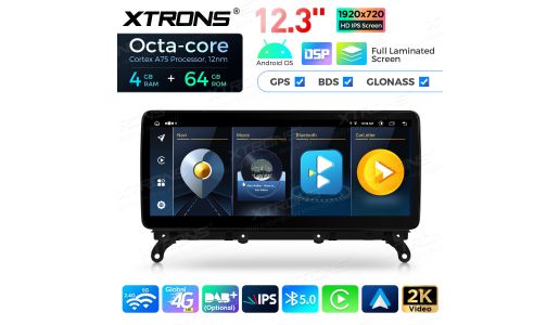 12.3 inch Octa Core 4+64GB Global 4G LTE Android Car Stereo Multimedia Player with Fully-laminated Screen for BMW X3 F25 / X4 F26 NBT EVO System