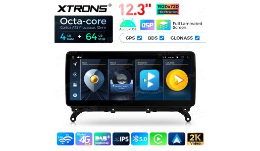 12.3 inch Octa Core 4+64GB 4G LTE Android 14 Car Stereo Multimedia Player with Fully-laminated Screen for BMW X3 F25 2019 NBT EVO System