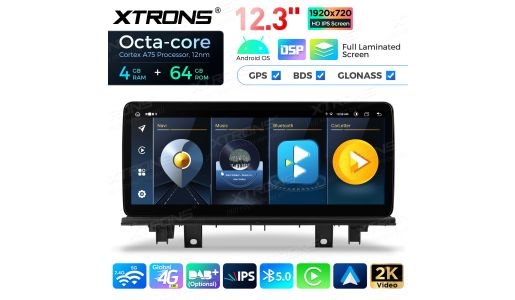 12.3 inch Octa Core 4+64GB Global 4G LTE Android Car Stereo Multimedia Player with Fully-laminated Screen for BMW X1 F48 NBT