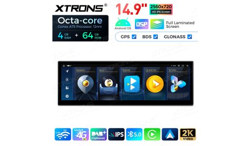 14.9 inch Octa Core 4+64GB Global 4G LTE Android Car Stereo Multimedia Player with Fully-laminated Screen for BMW 3 Series E90/E91/E92/E93/M3 CCC