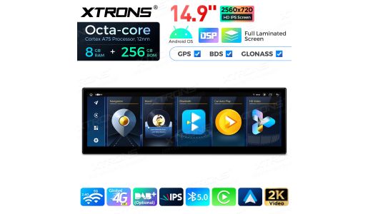 14.9 inch Fully-laminated 2K IPS 2.5D Screen Android Car Stereo Multimedia Player Global 4G 360° Camera for BMW 6 Series M6 E63 E64 CCC