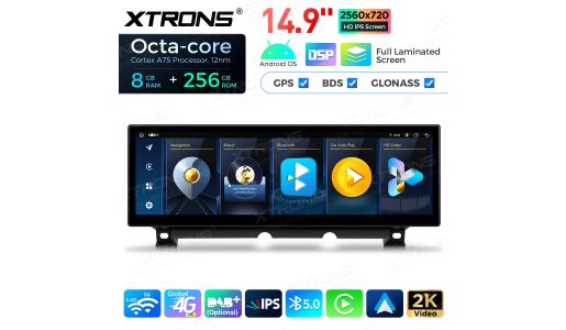 14.9" Fully-laminated 2K IPS 2.5D Android Car Stereo Multimedia Player Global 4G 8+256GB 360° Camera for BMW 7 Series F01/F02 NBT LHD