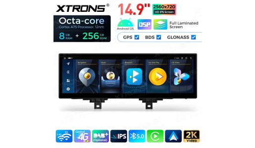 14.9 inch Fully-laminated 2K IPS 2.5D Screen Android Car Stereo Multimedia Player Global 4G 8+256GB for BMW 3 Series/4 Series EVO 