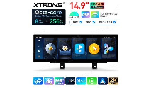 14.9" Fully-laminated 2K IPS Screen Android Car Stereo Multimedia Player Global 4G 8+256GB 360 Camera for BMW 3 Series/4 Series EVO RHD
