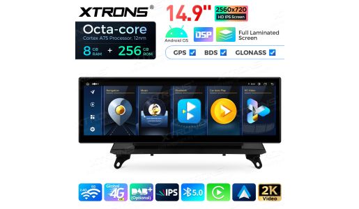 14.9 inch Fully-laminated 2K IPS 2.5D Screen Android Car Stereo Multimedia Player Global 4G 8+256GB for BMW X5 E70/X6 E71 CCC
