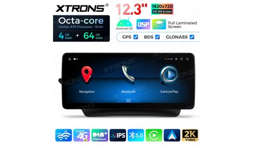 12.3 inch Octa Core 4+64GB Global 4G LTE Android Car Stereo Multimedia Player with Fully-laminated Screen for Mercedes-Benz E-Class C207 / A207 Left Driving Vehicles