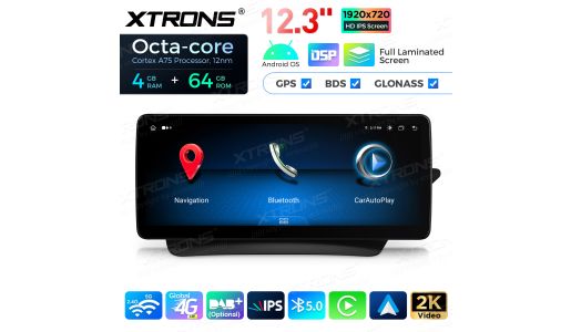 12.3 inch Octa Core 4+64GB Global 4G LTE Android Car Stereo Multimedia Player with Fully-laminated Screen for Mercedes-Benz E-Class C207 / A207 Right Driving Vehicles