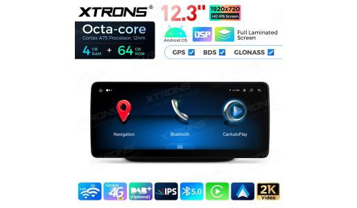 12.3 inch Octa Core 4+64GB Global 4G LTE Android Car Stereo Multimedia Player with Fully-laminated Screen for Mercedes-Benz B-Class W246 Right Driving Vehicles