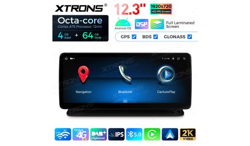 12.3 inch Octa Core 4+64GB Global 4G LTE Android Car Stereo Multimedia Player with Fully-laminated Screen for Mercedes-Benz CLS-Class W218 / C218