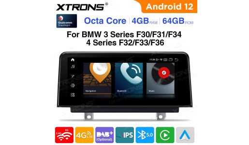 10.25 inch Car Android Multimedia Navigation System with Built-in CarPlay & Android Auto Built-in 4G for BMW 3 Series F30/F31/F34 / 4 Series F32/F33/F36 NBT System