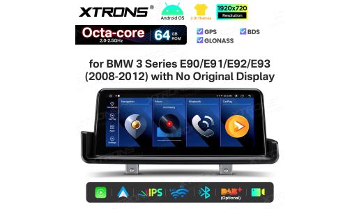 10.25 Inch for BMW 3 Series E90/E91/E92/E93 Octa Core 64GB Day & Night Modes UI Android Car GPS Multimedia Player 