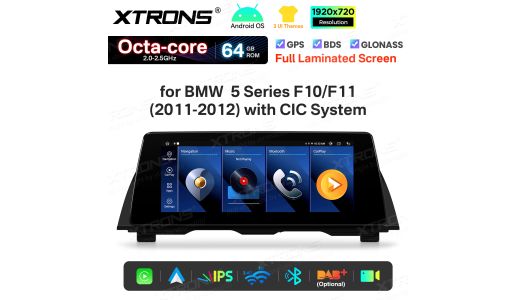 10.25 Inch for BMW 5 series CIC Octa Core 64GB Full Laminated Screen Day & Night Modes UI Android Car GPS Multimedia Player 