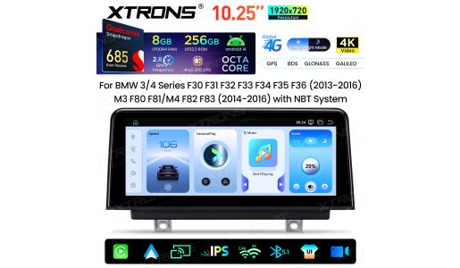 10.25 Inch Qualcomm Snapdragon 685 8+256GB IPS Screen Android Car Screen Infotainment System Upgrade for BMW 3/4 Series/M3/M4 NBT System