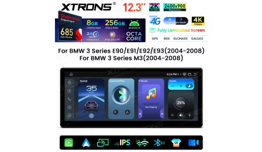 12.3 Inch 2K Screen Qualcomm Snapdragon 685 8+256GB Android Car Screen Upgrade for BMW 3 Series E90/E91/E92/E93/M3  (2004-2008) CCC System