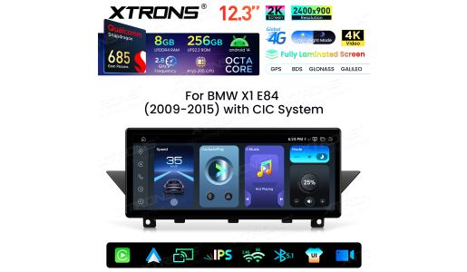 12.3 Inch 2K Screen Qualcomm Snapdragon 685 8+256GB Android Car Screen Infotainment System Upgrade for BMW X1 E84 With CIC System