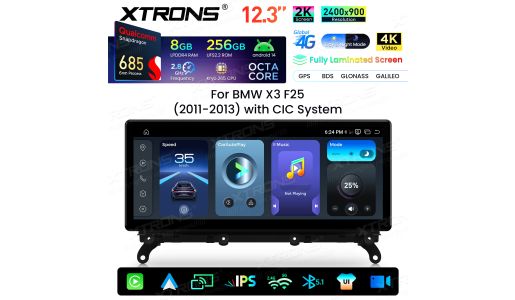 12.3 Inch 2K Screen Qualcomm Snapdragon 685 8+256GB Android Car Screen Infotainment System Upgrade for BMW 5 Series F10/F11 With CIC System