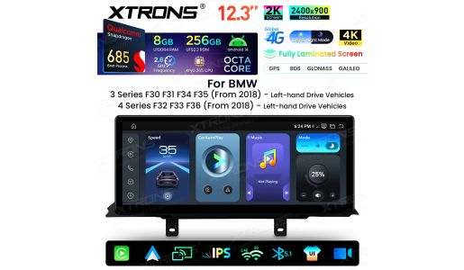 12.3 Inch 2K Screen Qualcomm Snapdragon 685 8+256GB Android Car Screen Infotainment System Upgrade for BMW 3/4 Series LHD From 2018 EVO System