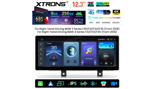 12.3 Inch 2K Screen Qualcomm Snapdragon 685 8+256GB Android Car Screen Upgrade for RHD BMW 3/4 Series From 2018 EVO System