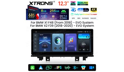 12.3 Inch 2K Screen Qualcomm Snapdragon 685 8+256GB Android Car Screen Upgrade for BMW X1 F48/X2 F39 EVO System