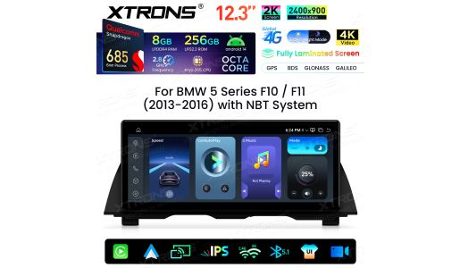 12.3" 2K Screen Qualcomm Snapdragon 685 8+256GB Android Car Screen Infotainment System Upgrade for BMW 5 Series F10/F11 NBT System