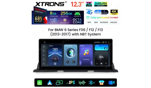 12.3 Inch 2K Screen Qualcomm Snapdragon 685 8+256GB Android Car Screen Upgrade for BMW 6 Series F06/F12/F13 (2013-2017) NBT System