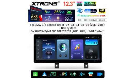 12.3 Inch 2K Screen Qualcomm Snapdragon 685 8+256GB Android Car Screen Upgrade for RHD BMW 3/4 Series/M3/M4 NBT System