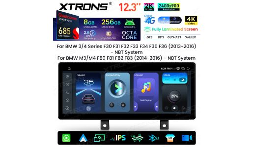 12.3 Inch 2K Screen Qualcomm Snapdragon 685 8+256GB Android Car Screen Upgrade for RHD BMW 3/4 Series/M3/M4 NBT System
