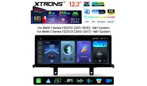 12.3 Inch 2K Screen Qualcomm Snapdragon 685 8+256GB Android Car Screen Infotainment System Upgrade for BMW 1/2 Series LHD NBT System