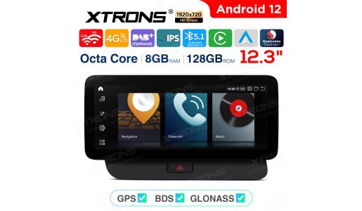 12.3 inch Qualcomm Snapdragon 662 Android 8GB+128GB Car Stereo Multimedia Player for Audi Q5 Left Driving Vehicles with Audi concert / Audi symphony