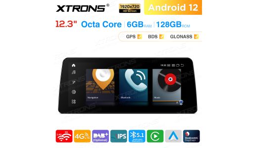 12.3 inch Qualcomm Snapdragon 662 Android 6GB+128GB Car Stereo Multimedia Player for BMW 5 Series E60 CIC